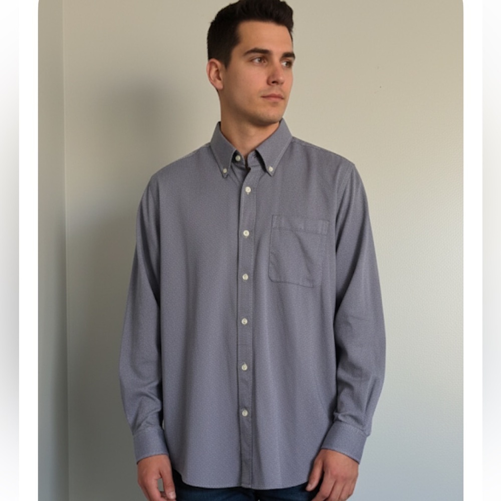 Turtleson Men’s Striped Golf Button Down Dress Shirt Size XL